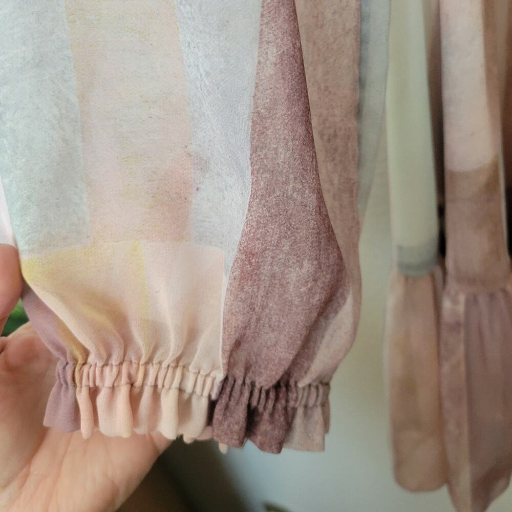 Aritzia Wilfred Tempest Pink Patchwork Tiered Min… - image 7